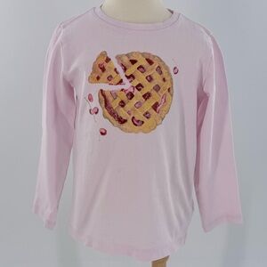 J.Crew Crewcuts Kids Pink Cherry Pie Graphic Long Sleeve Tee | XXS (2–3)